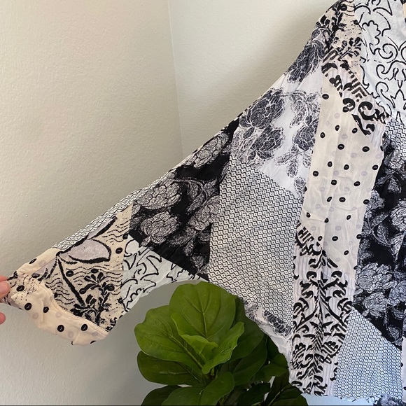 Anthro Maeve Linden Patchwork Batwing Blouse M - Picture 5 of 8